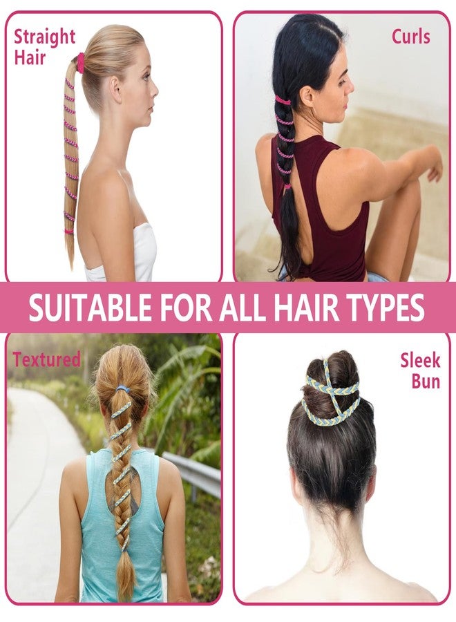 Charunee 5Pcs Rip Hair Tie Colorful Elastic Soft Beach Hair Wrap Strings for Women & Girls,Tangle Free Ponytail Wrap Around Hairs Tie Ideal for Surfing, Running, Exercising(25 In) - Image 5